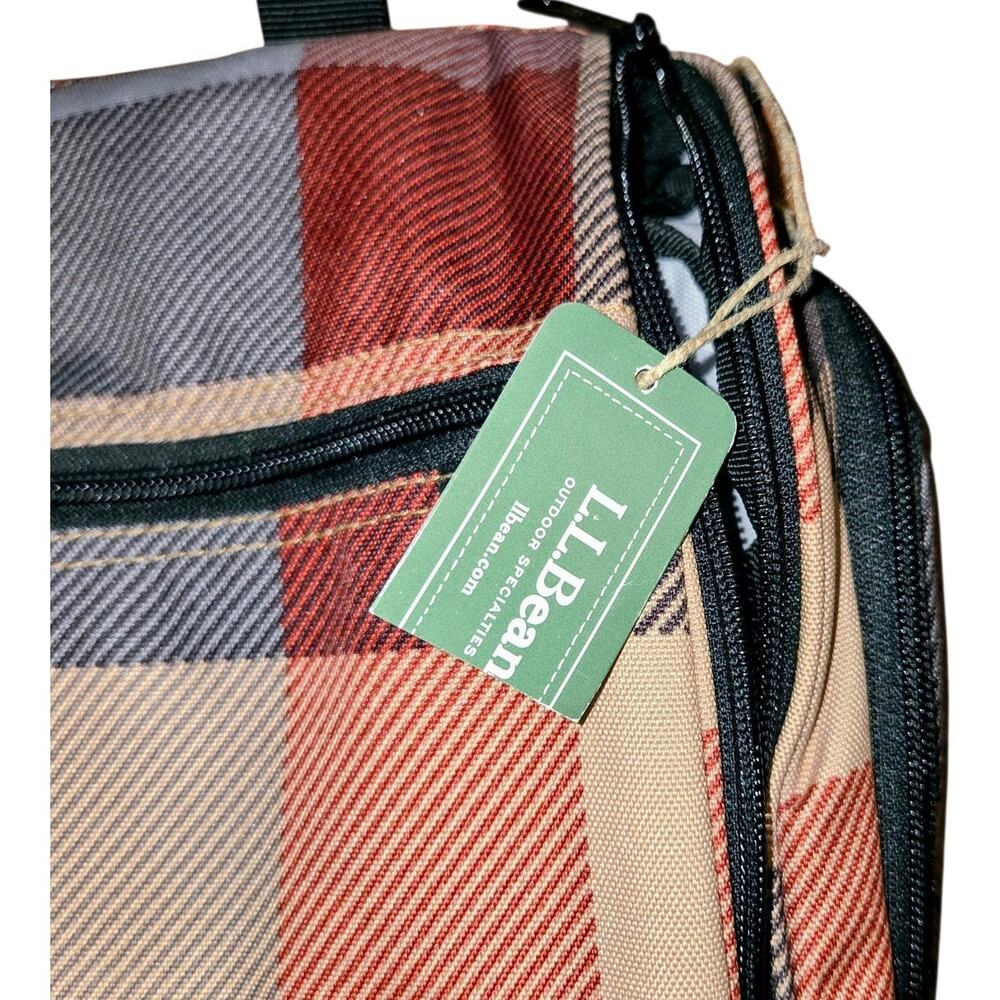LL Bean Personal Organizer Toiletry Bag Medium Plaid Hanging Travel Shower Case - Picture 3 of 10